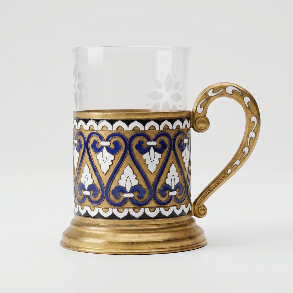 Подстаканник с эмалями, 1950-е годы