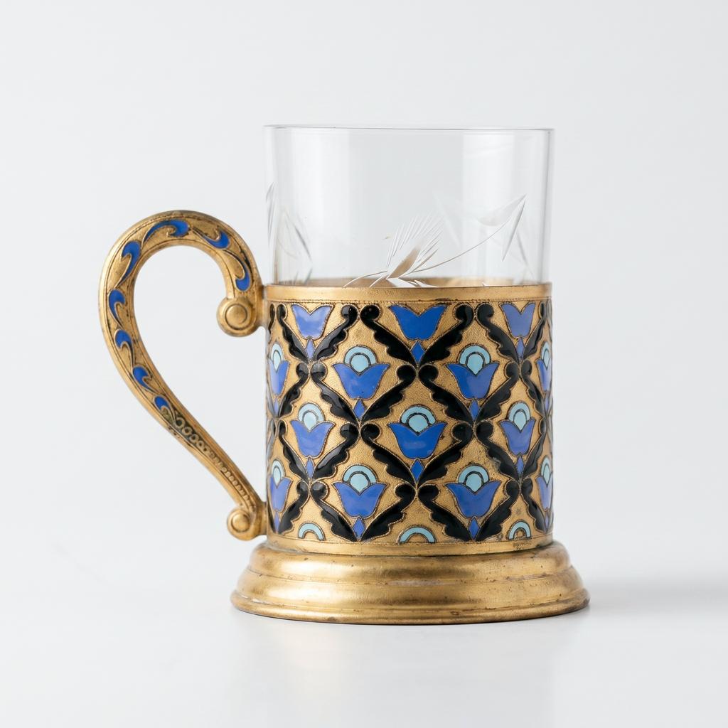 Подстаканник с эмалями, 1950-е годы