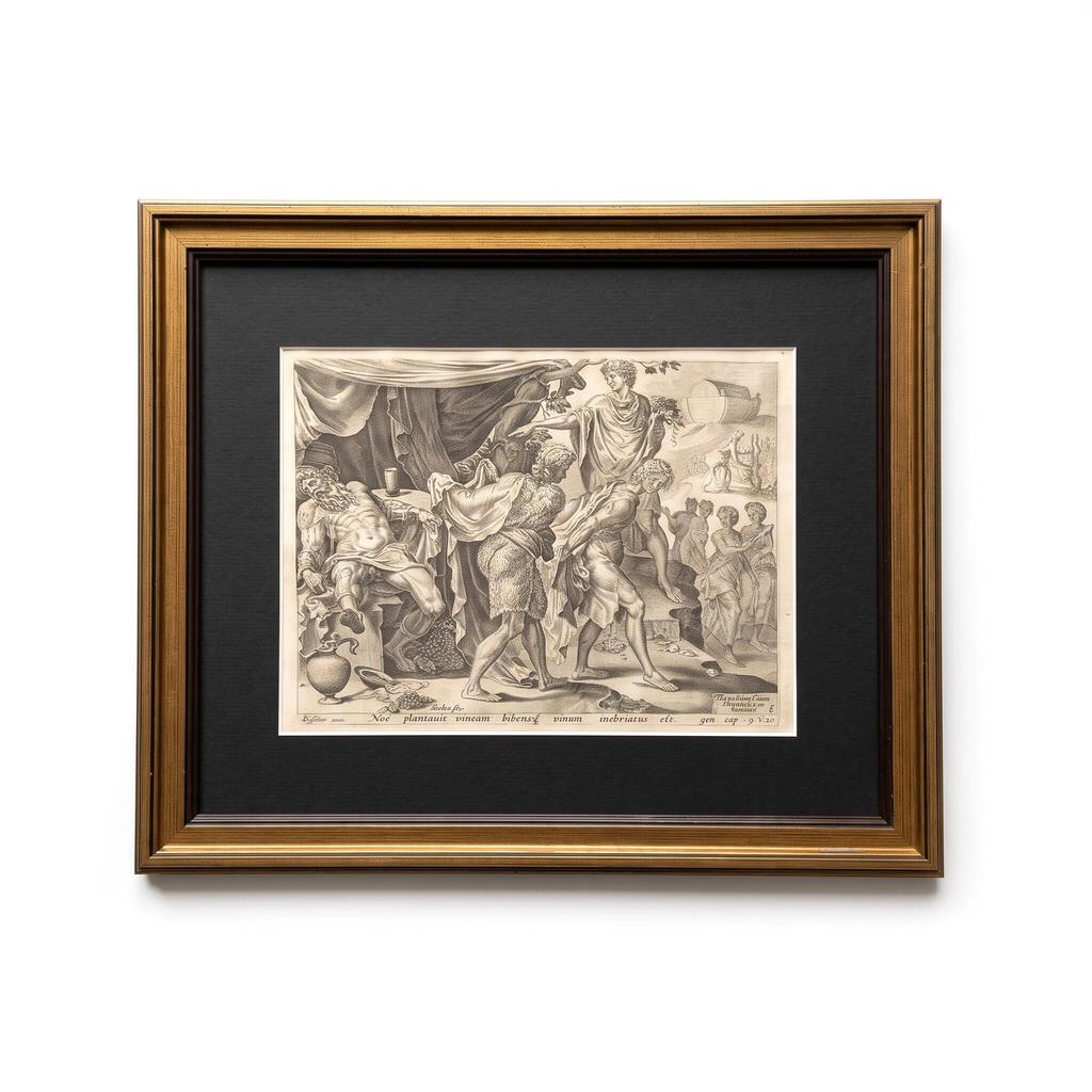 Гравюра на сюжет «Опьянение Ноя», 1558–1559 годах