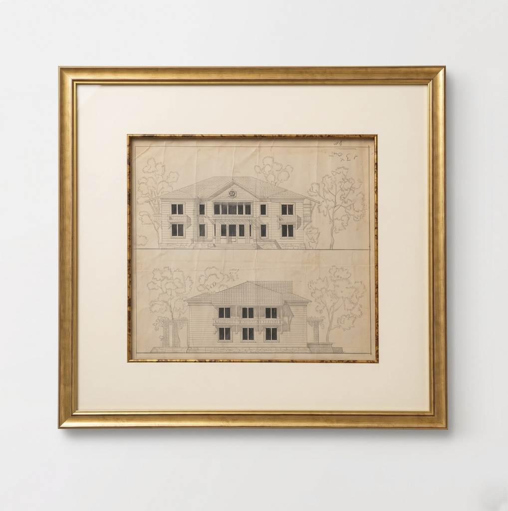 Архитектурный эскиз загородного дома А.А. Великанова, 1950-е годы