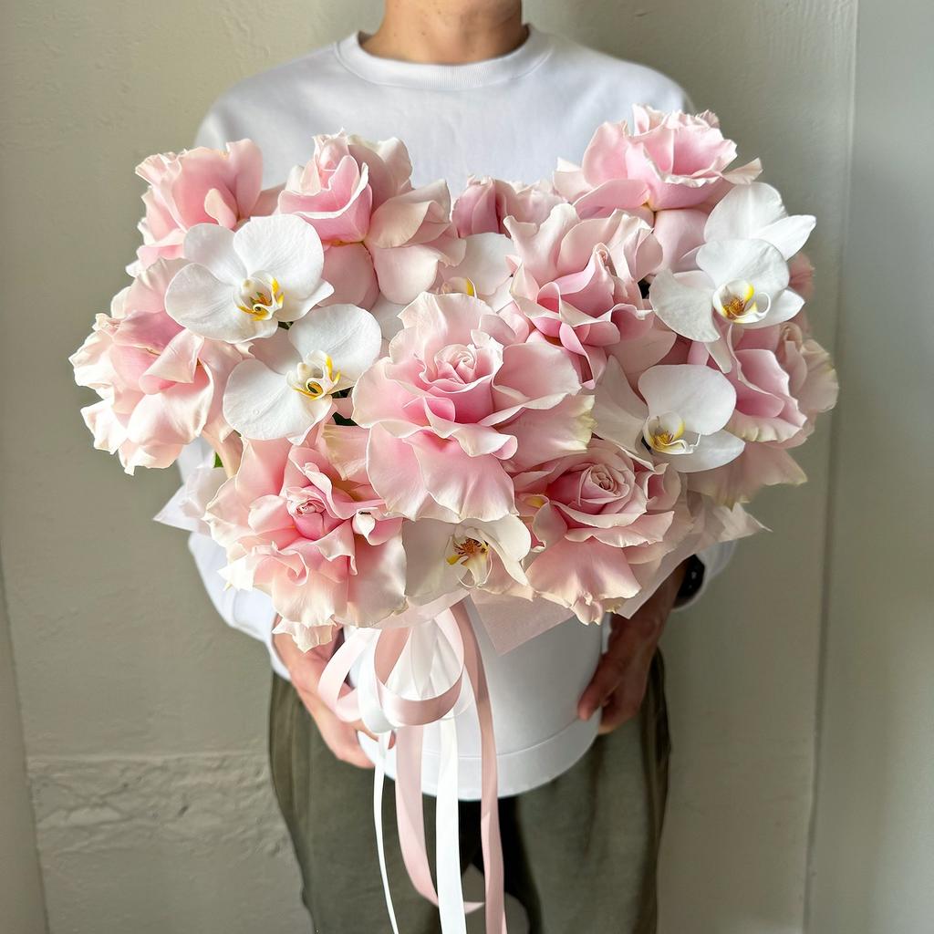 BOX ПИНК МОНДИАЛЬ С ОРХИДЕЕЙ