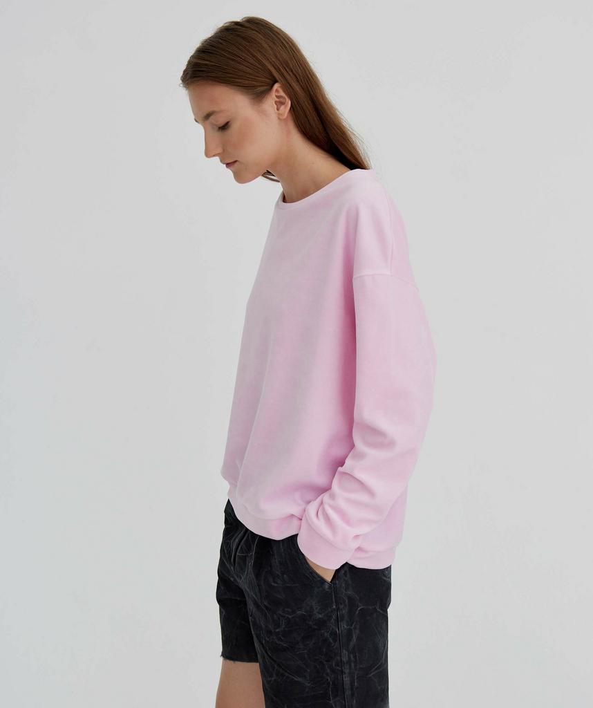 Велюровый свитшот светло-розовый -