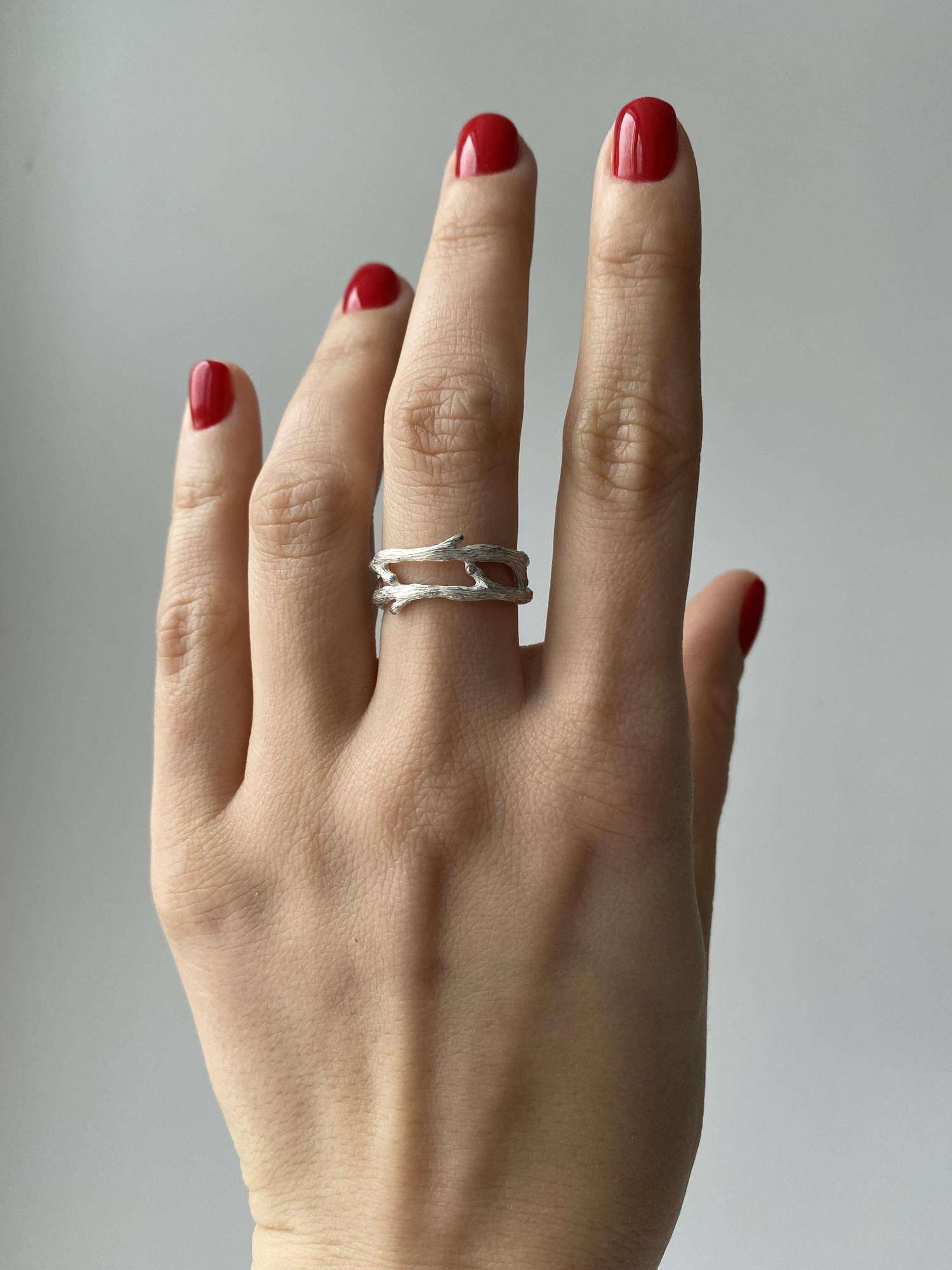 кольцо двойная веточка