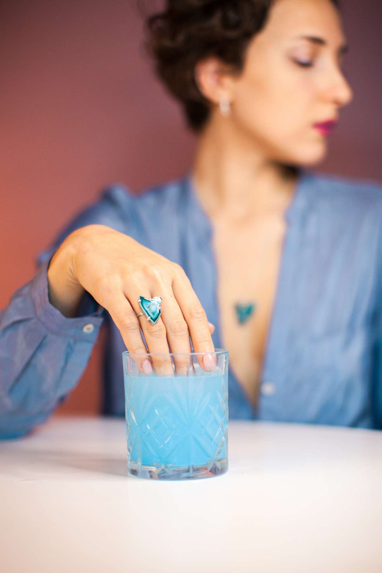 Кольцо цветные агаты