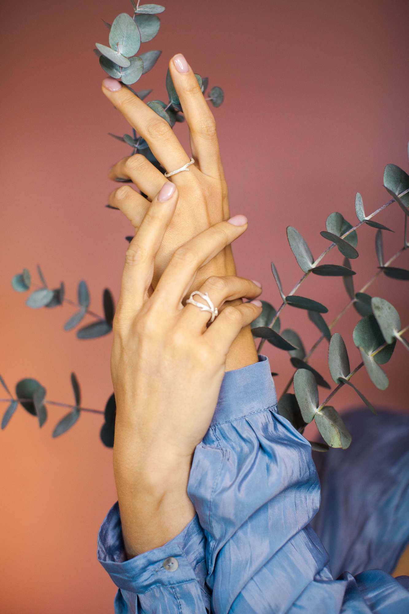 кольцо веточка