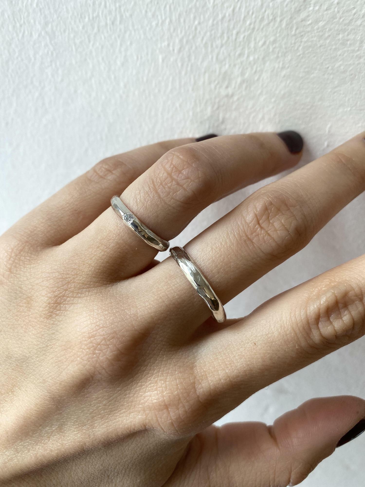 Обручальная пара мятая классика