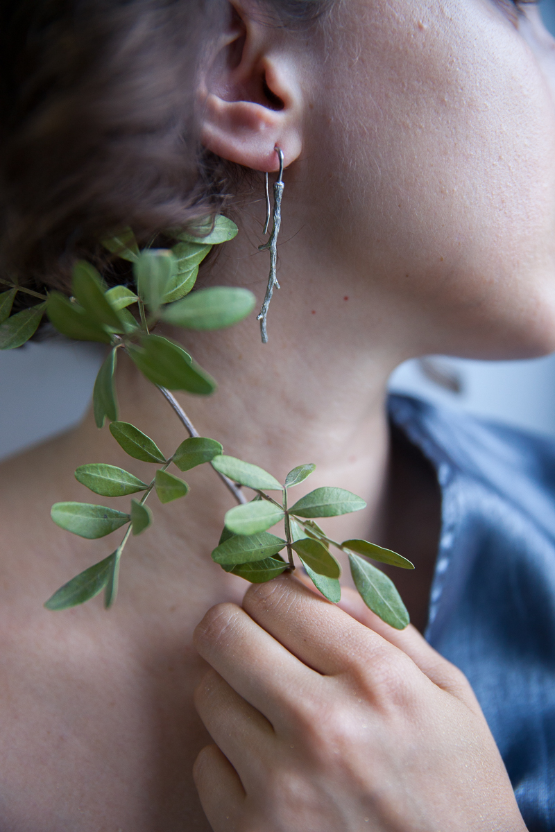 серьги веточки