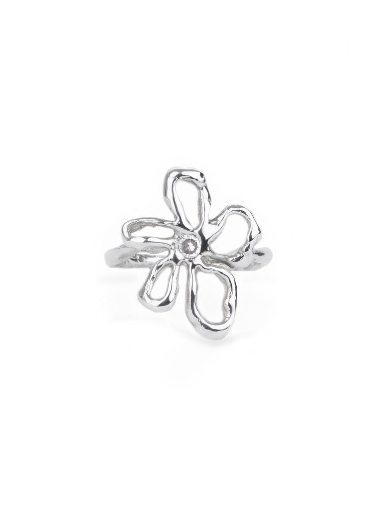 Melting ring flower with stone