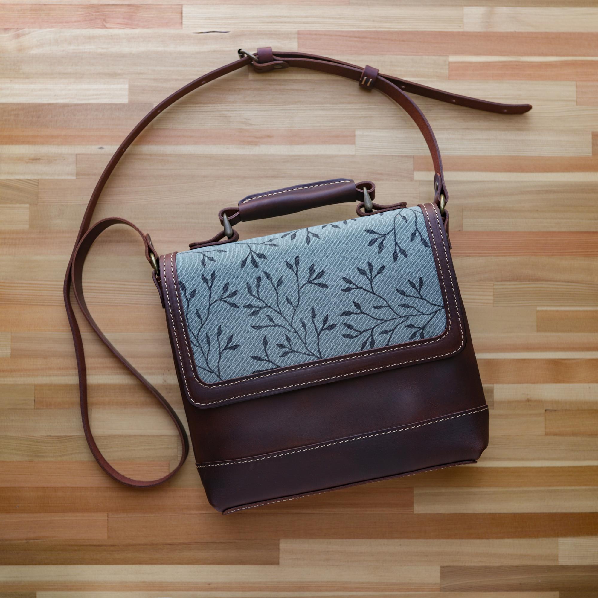 Сумка почтальона "Веточки/Бирюза"