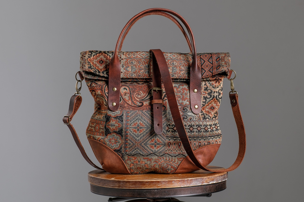 Большая гобеленовая сумка "Ореховая"