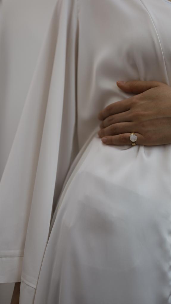 Round Ring I Кольцо с лунным камнем, латунь с позолотой