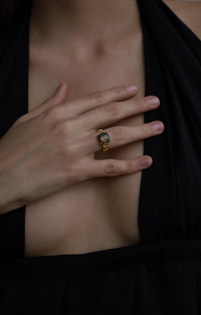 Round Labradorite Ring I Кольцо с лабрадоритом