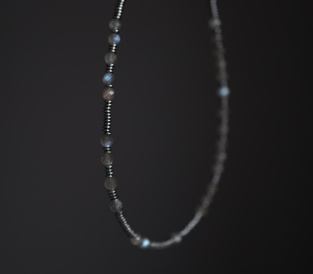 Labradorite Necklace I Колье-Чокер из лабрадорита с гематитом