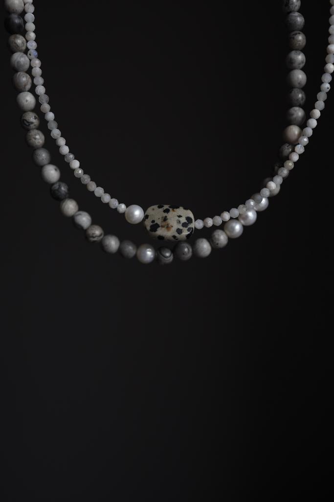 Stone Set I Сет колье из яшмы и лунного камня