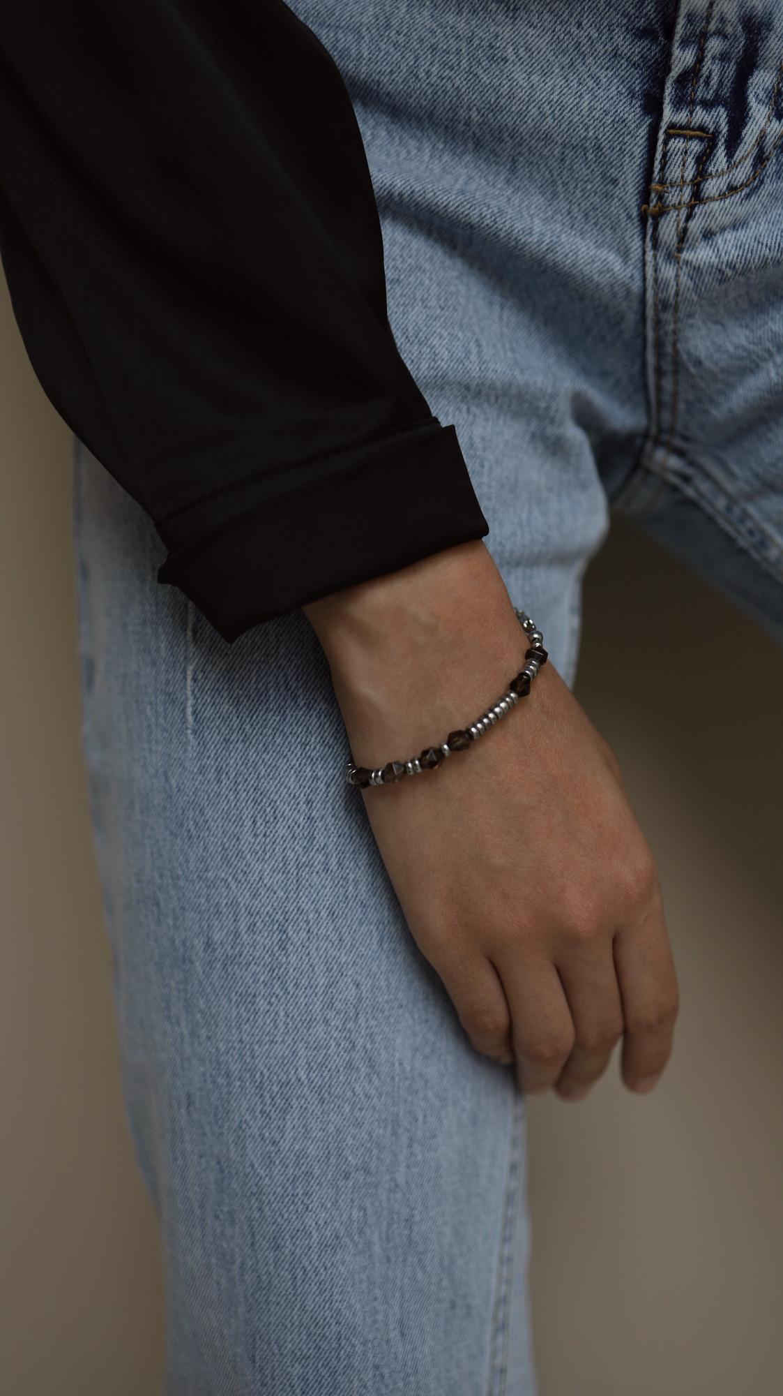 Rauchtopaz Bracelet I Браслет из раухтопаза и гематита