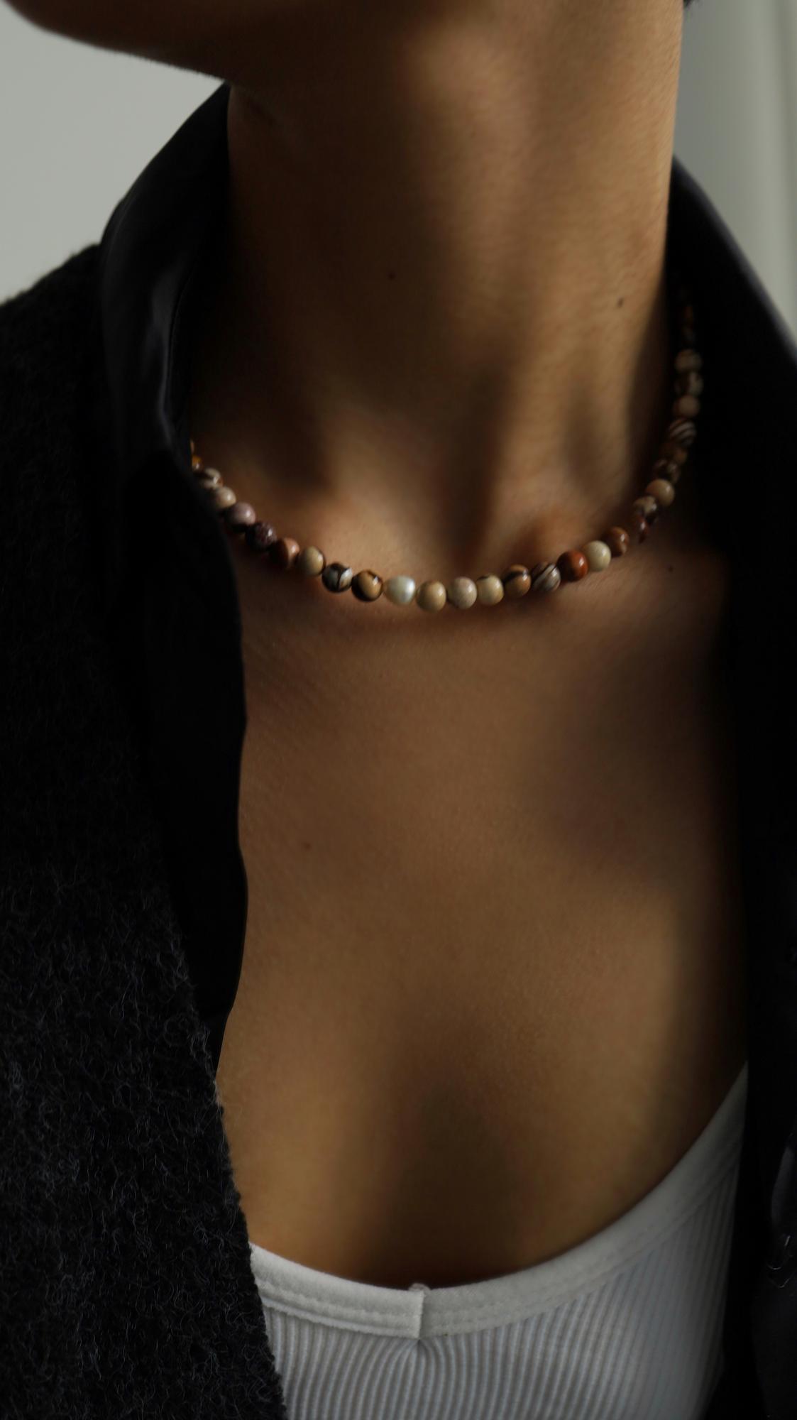 Jasper Pearl Necklace I Колье из яшмы