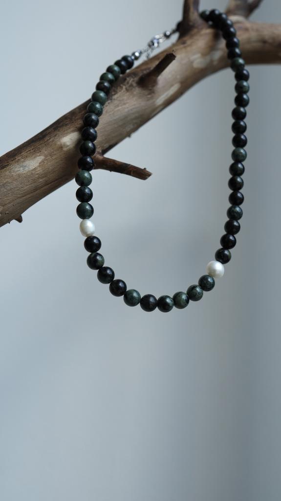 Smile Jasper Necklace I Колье из яшмы крокодиловой