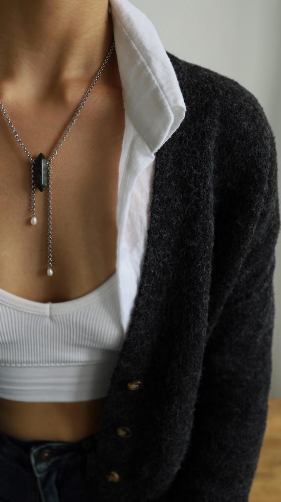 Zmeevik Necklace | Колье из змеевика и стали