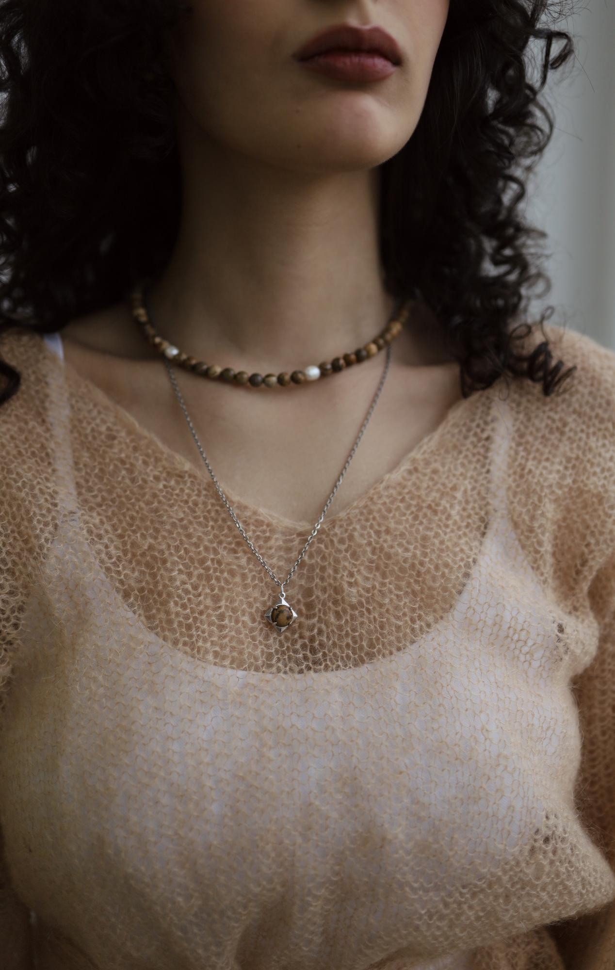 Jasper Set I Сет колье из пейзажной яшмы