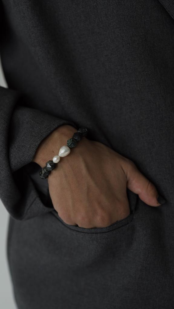 Jasper Pearl Bracelet I Браслет из яшмы крокодиловой