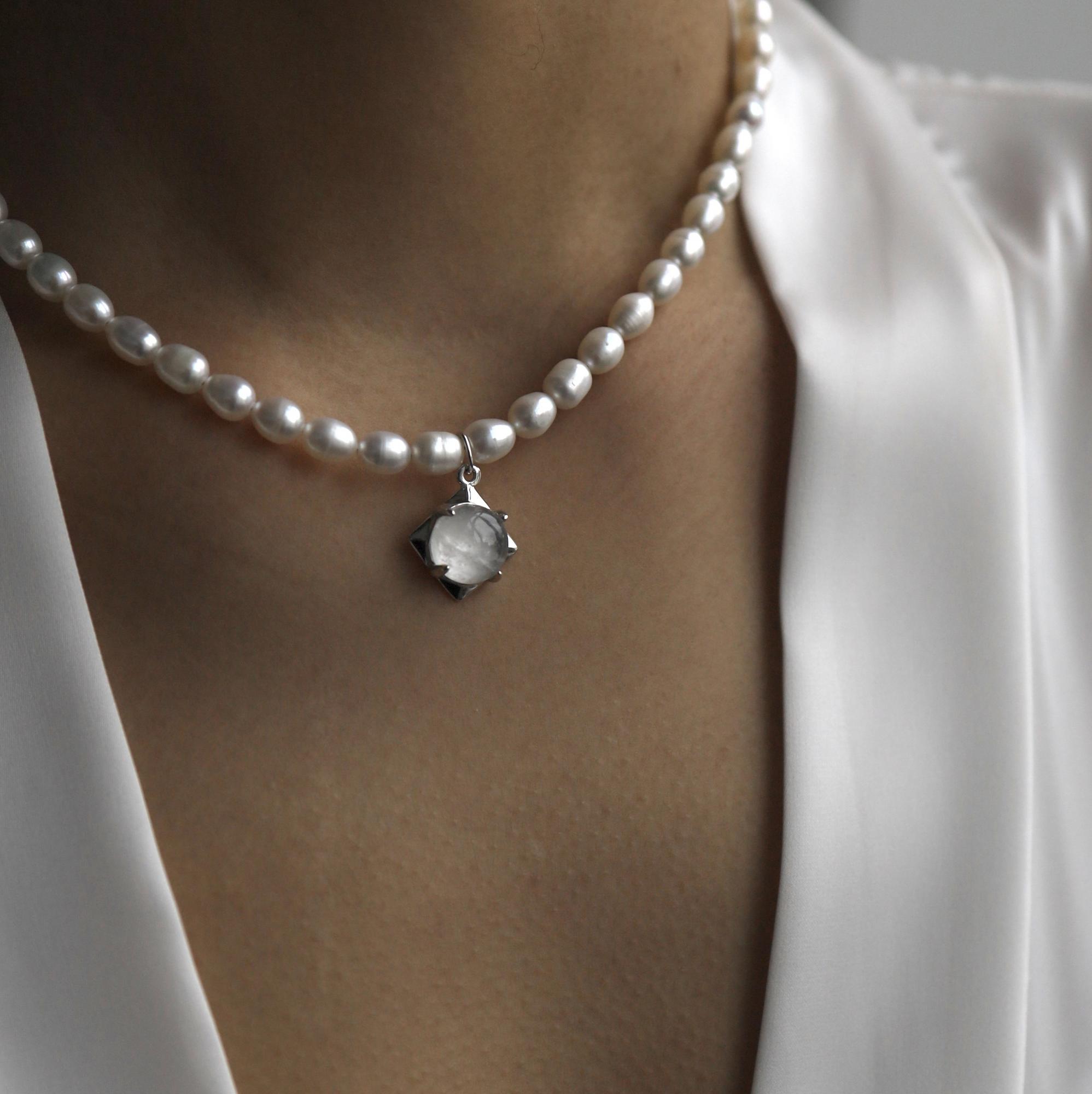 Rhinestone Pearl | Колье с горным хрусталём