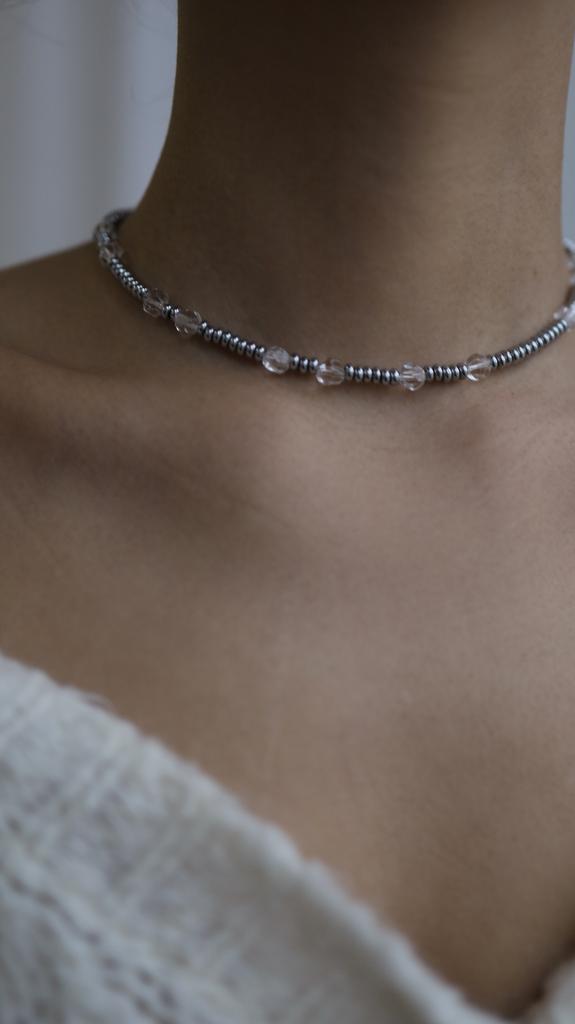 Rhinestone Choker | Чокер из горного хрусталя и гематита