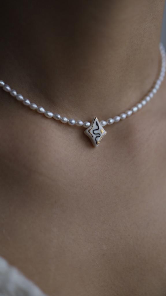 Mini Snake Star I Колье-Чокер змея, фарфор