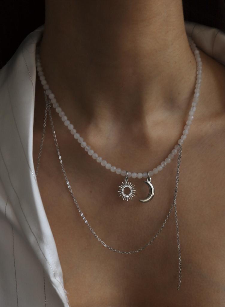 Sun Moon Necklace I Колье из лунного камня