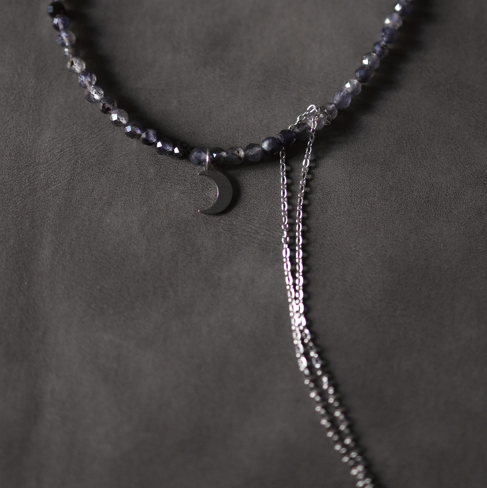 Iolit Moon Necklace I Колье из иолита