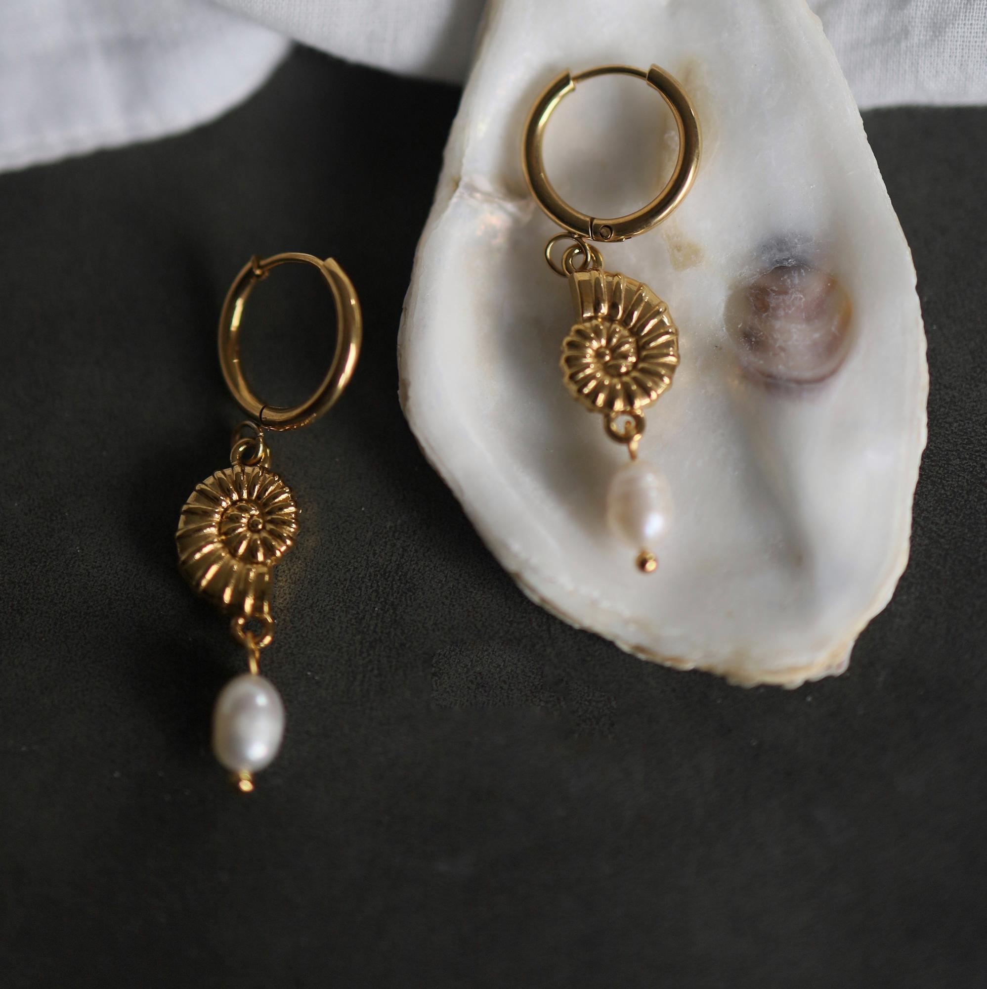 Seashell Sunny Pearl Earrings I Серьги