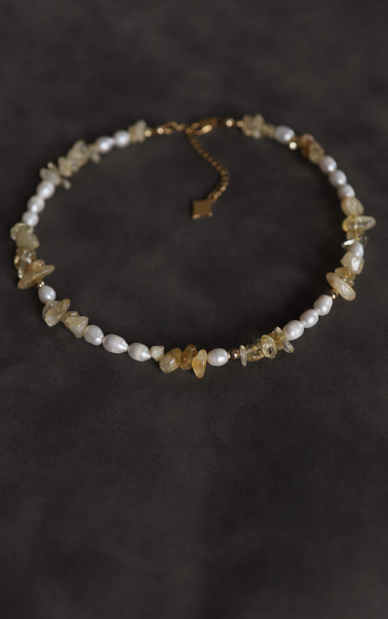 Citrine Pearl Necklace I Колье-Чокер из цитрина и речного жемчуга