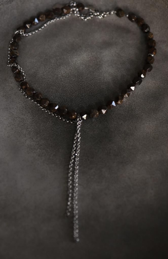 Bronzit Necklace I Колье из бронзита и стали