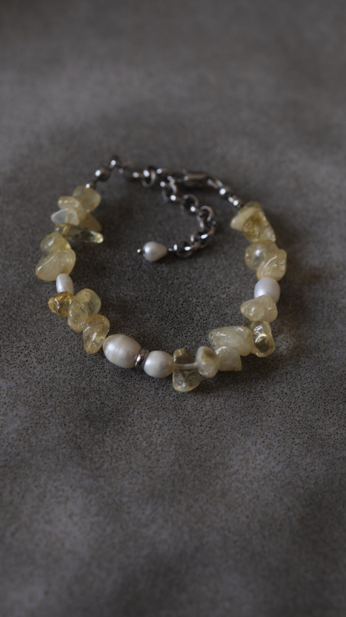 Citrine Pearl Bracelet I Браслет из цитрина и жемчуга