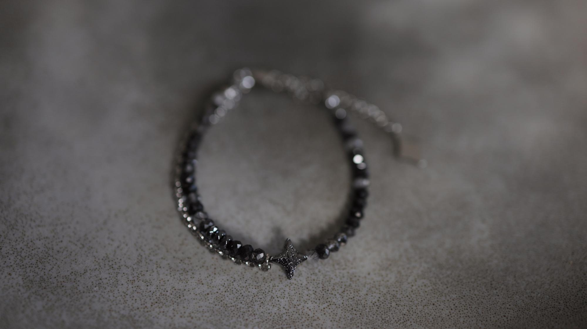 Quartz Star Bracelet I Браслет Звезда из рутилового кварца и гематита