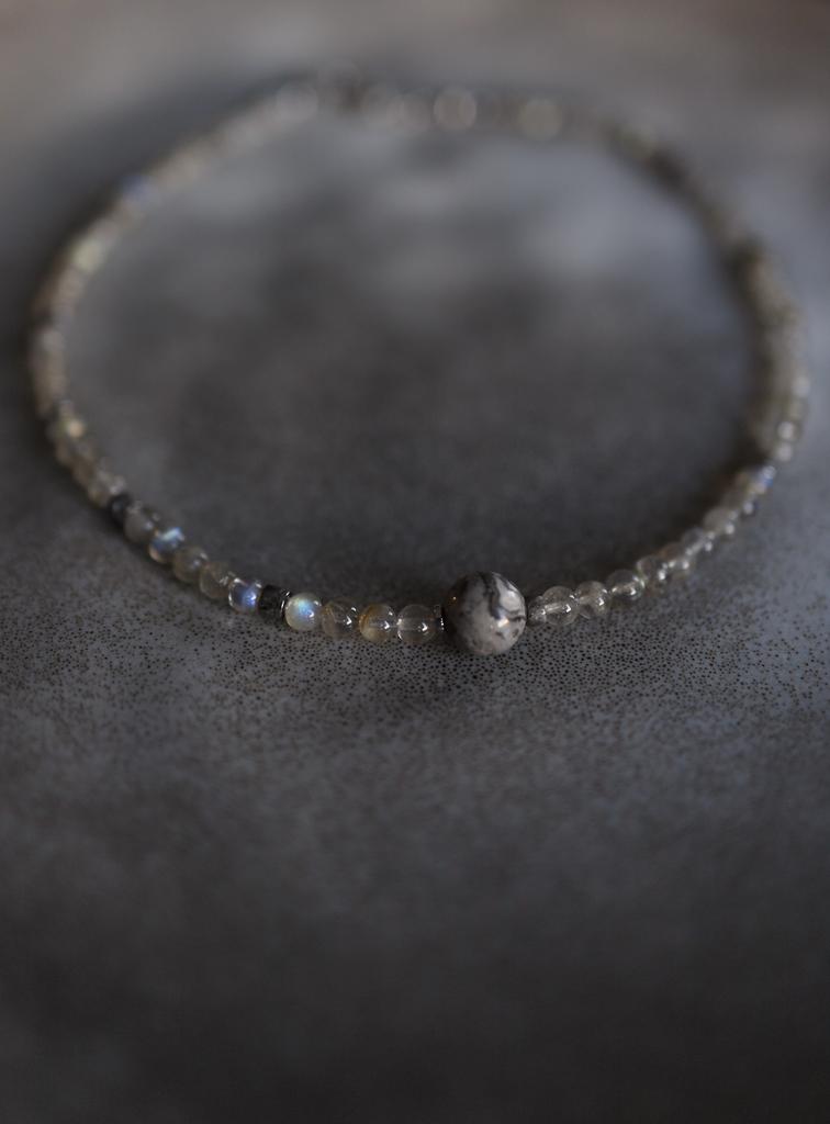 Labradorite Jasper Necklace I Колье Сфера из лабрадорита и яшмы