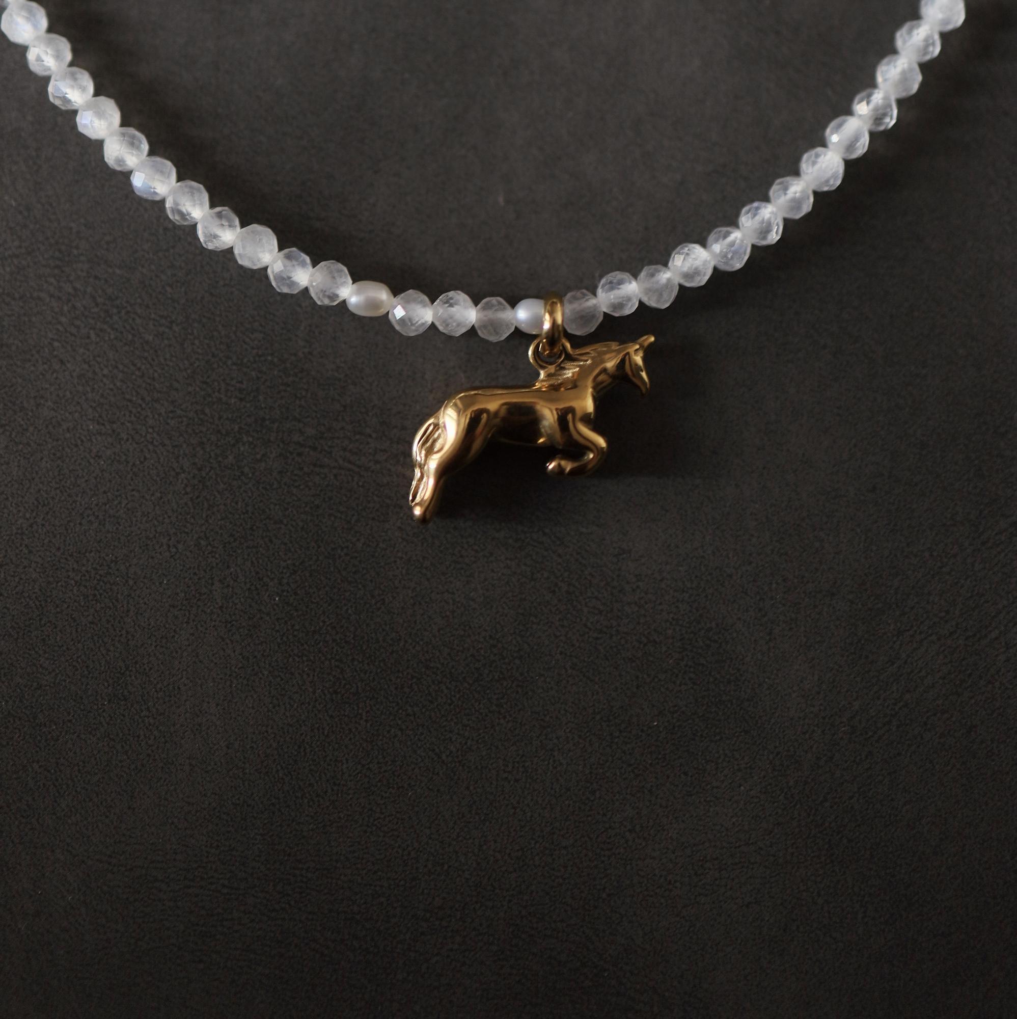 Колье из лунного камня Единорог I Moonstone Unicorn