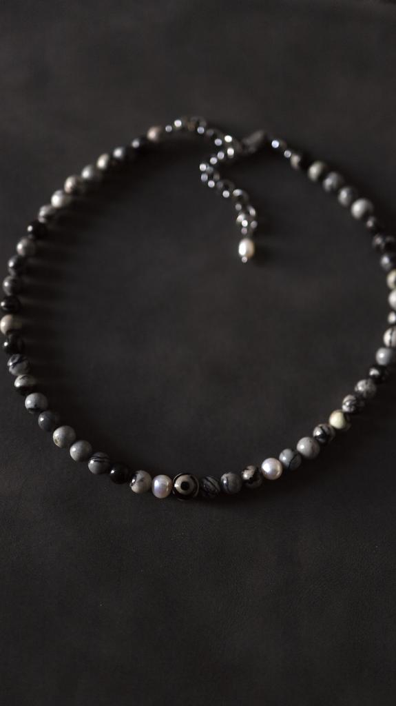 Колье-Чокер Глаз из яшмы и тибетского агата I Eye Necklace