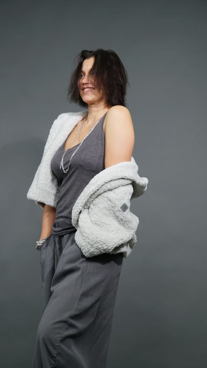 Бомбер "FLUFFY" жемчужный