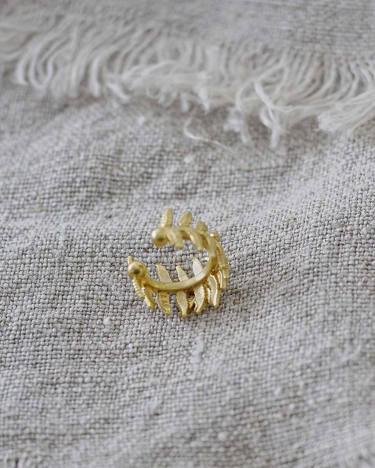 Кафф Папоротник - желтая позолота | Fern cuff - Gold plated