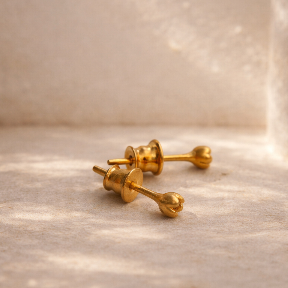 Пусеты Бутоны позолота