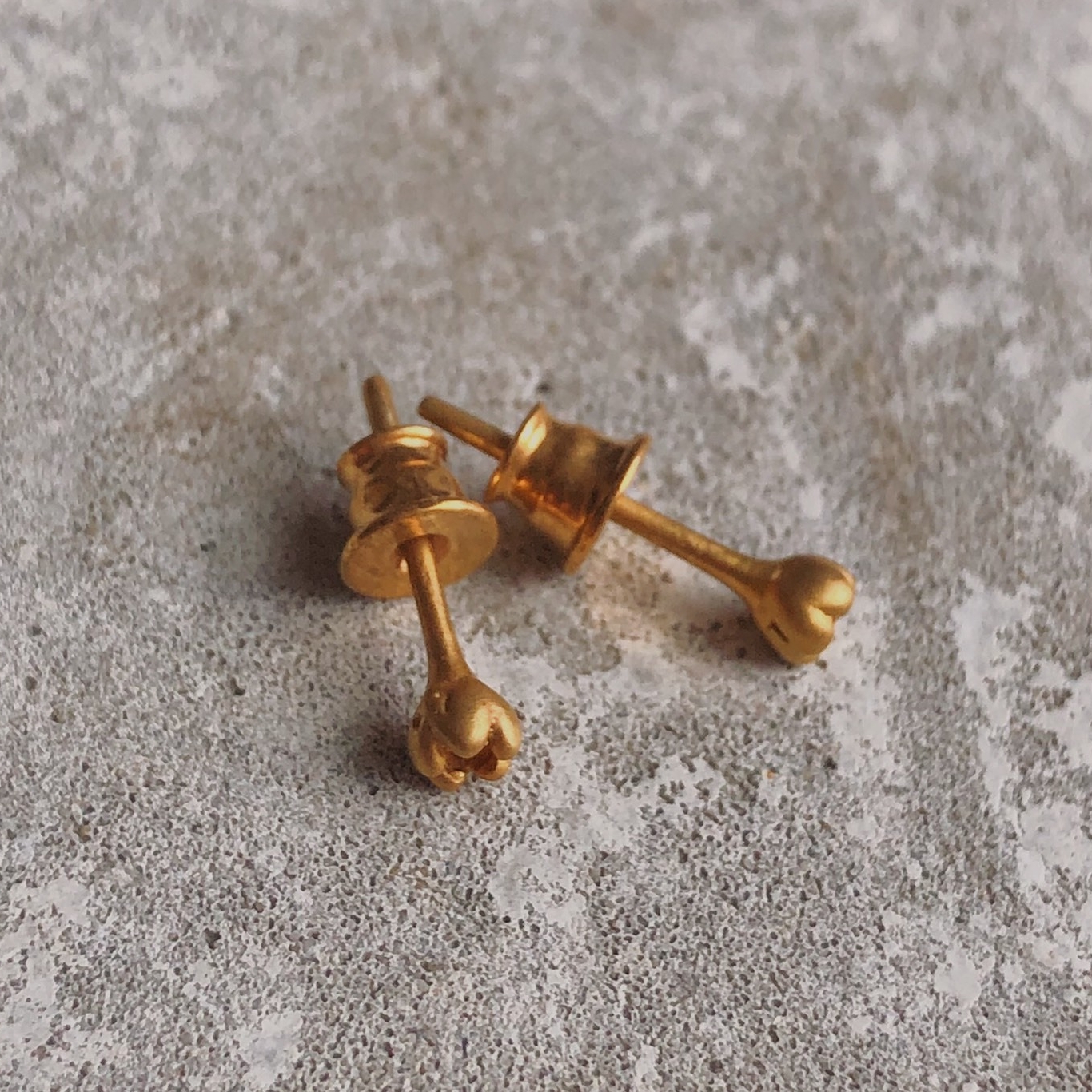 Пусеты Бутоны позолота