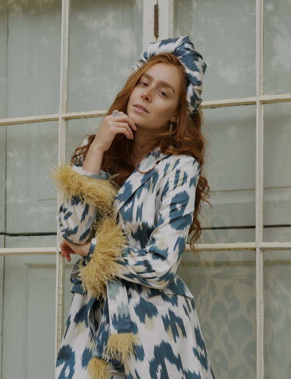 Animalistic Print Suit Blue