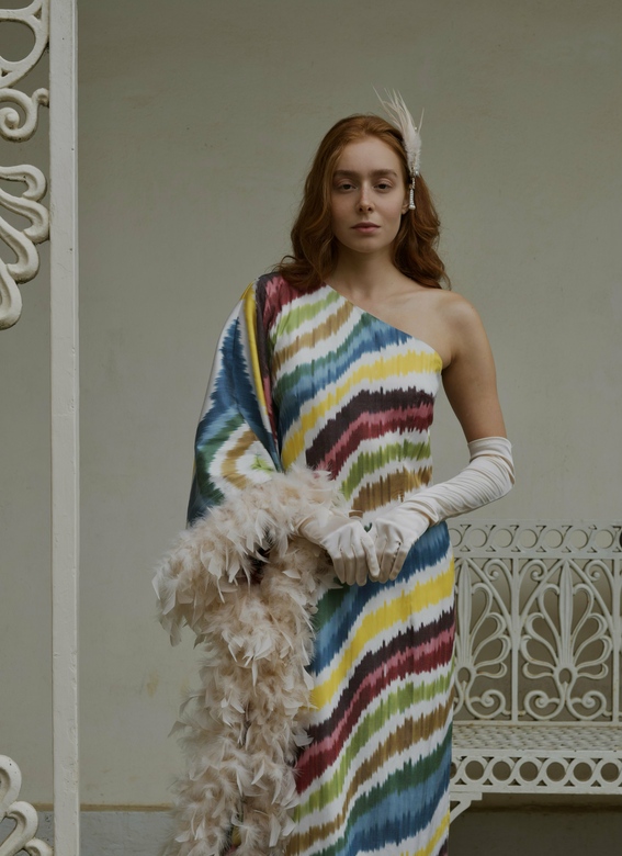 Asymmetrical Feather Dress