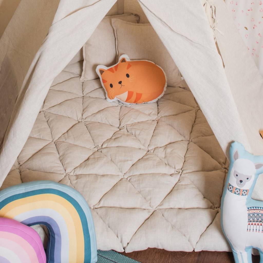 Игровой коврик-бомбон "Льняной" пятисторонний