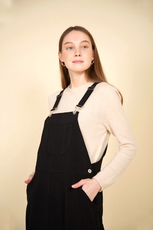 OTTOD'AME Платье-комбинезон длины миди в чёрном цвете