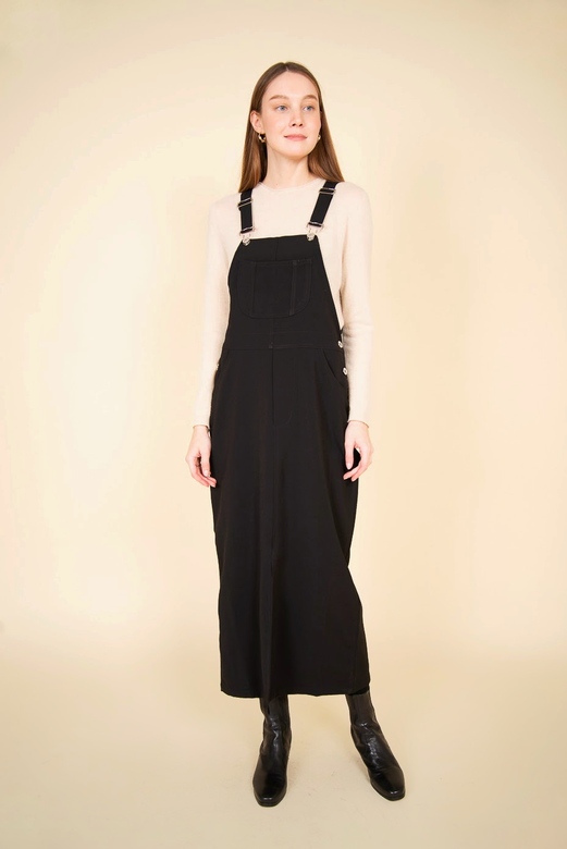 OTTOD'AME Платье-комбинезон длины миди в чёрном цвете