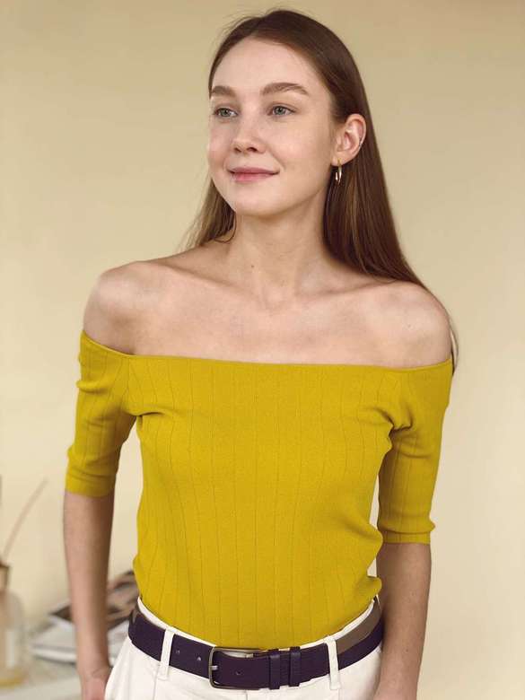 ROBERTO COLLINA Топ облегающего кроя с глубоким воротом-бато