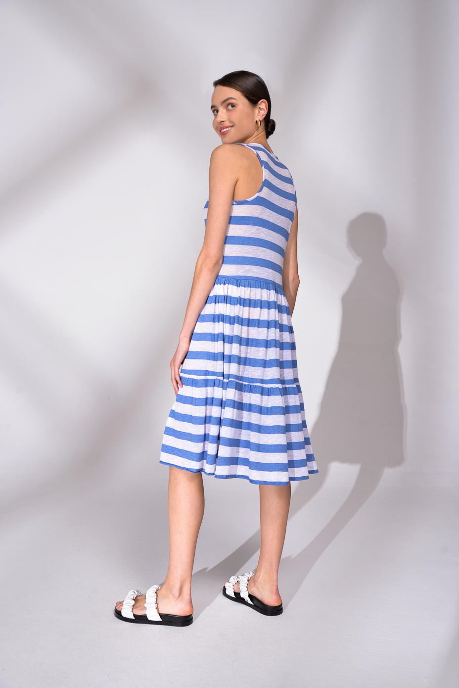 ROBERTO COLLINA Платье из мягкого трикотажа в полоску