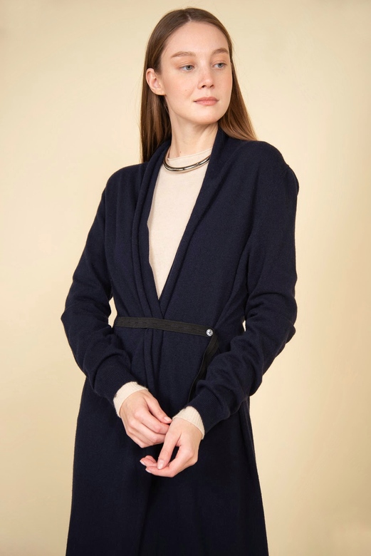 JUCCA Кардиган длины макси из кашемира и шерсти на эластичном поясе