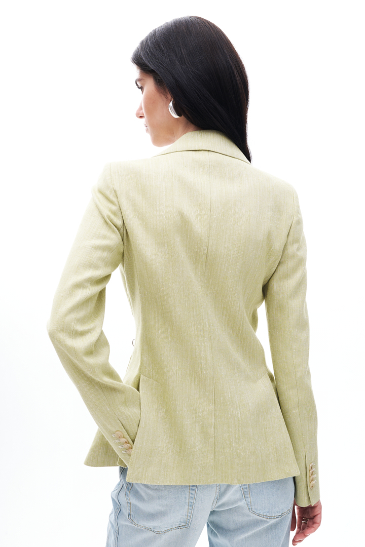 TRUE NYC x JF STORE Жакет двубортный приталенного кроя из бленда египетского льна и хлопка